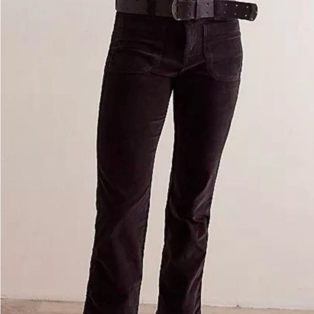 FREE PEOPLE *NWT* 0 High Time Kick Flair Uncut Corduroy Pants